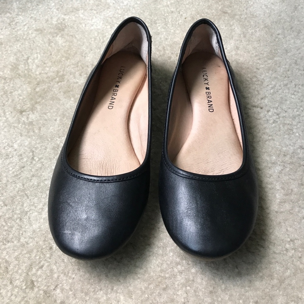 Lucky Brand Black Leather Flats