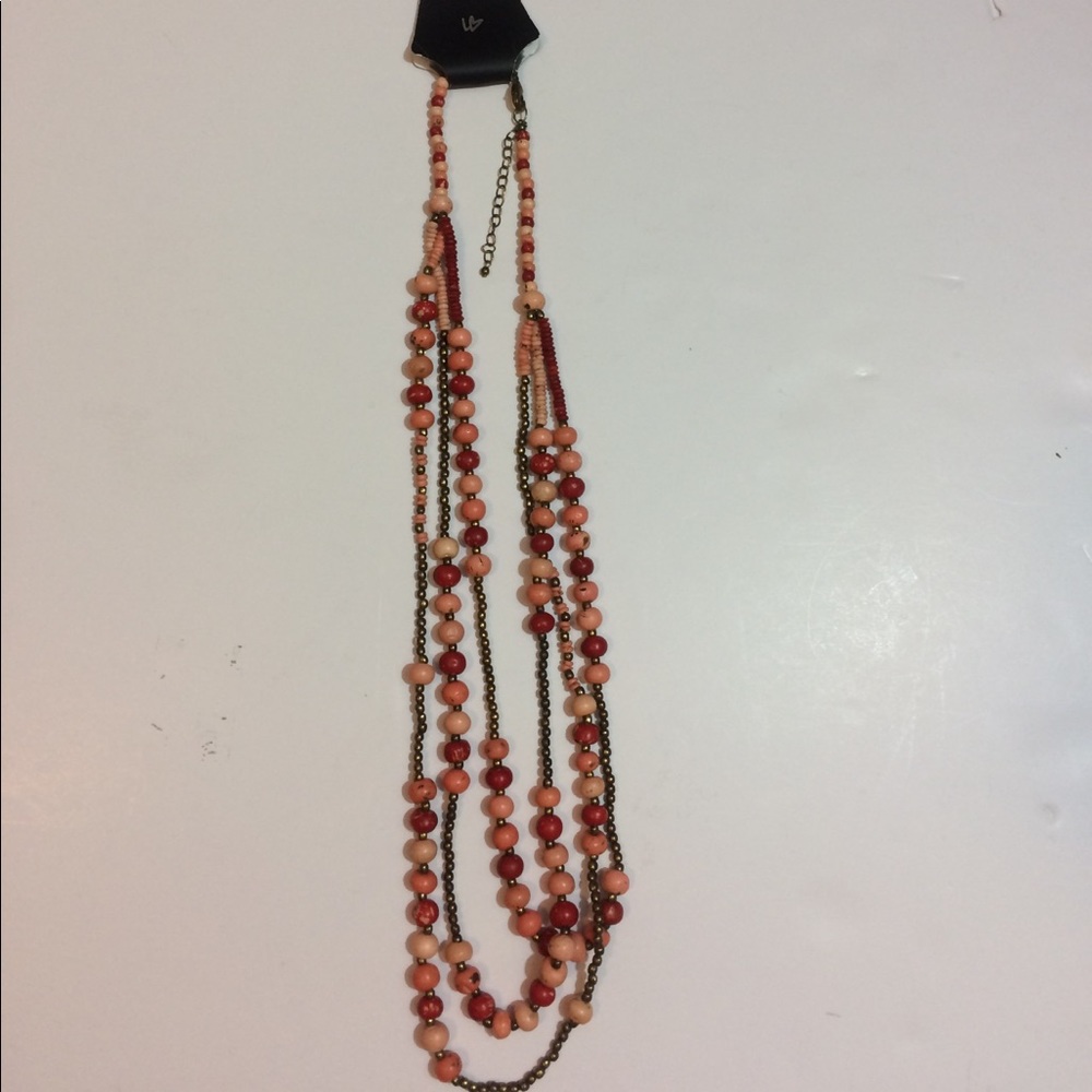 New Lane Bryant Orange and Bronze Long Necklace