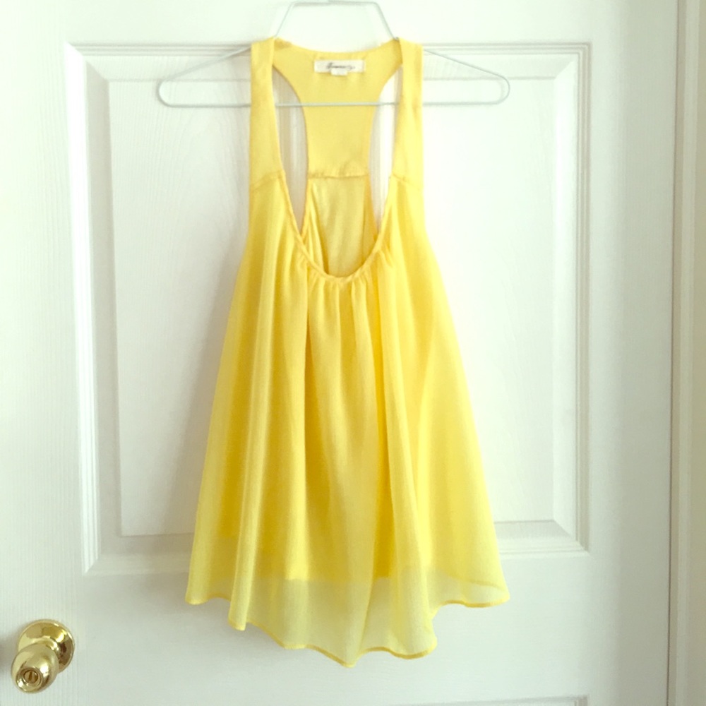 Yellow Forever 21 Tank 100% Polyester 100% Rayon