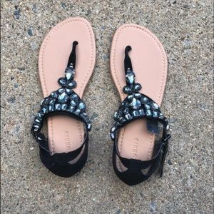Size 11 Torrid Black Gem Sandals