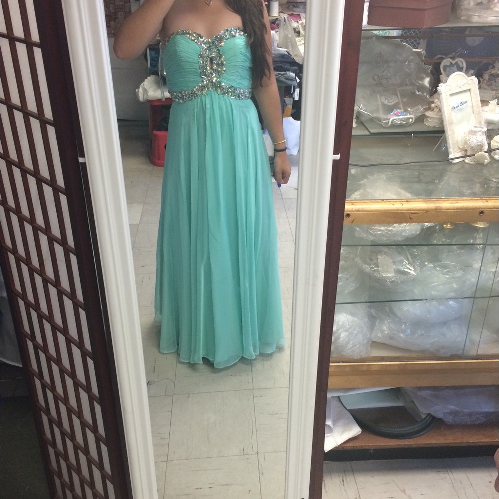 Aqua blue prom dress