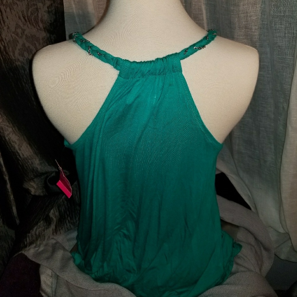 NEW Candie's Green Razor Back Top - Picture 2 of 7