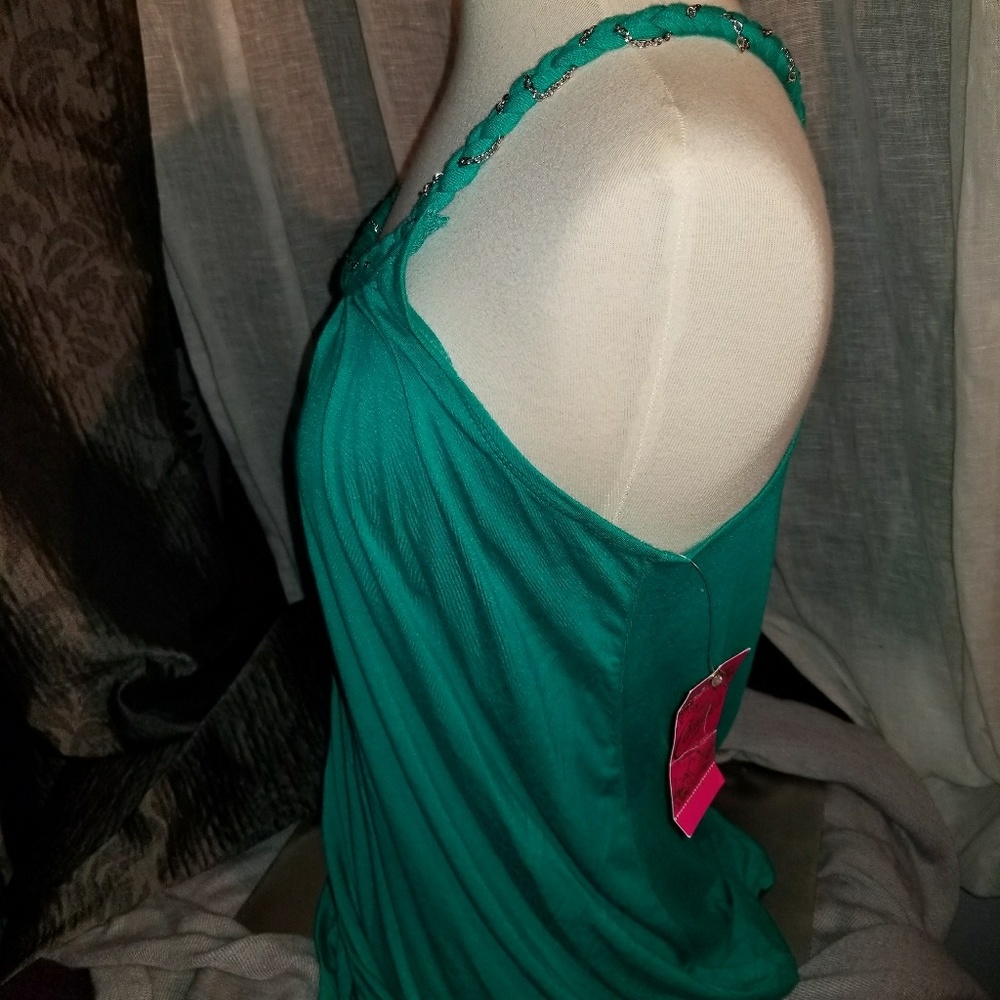 NEW Candie's Green Razor Back Top - Picture 3 of 7