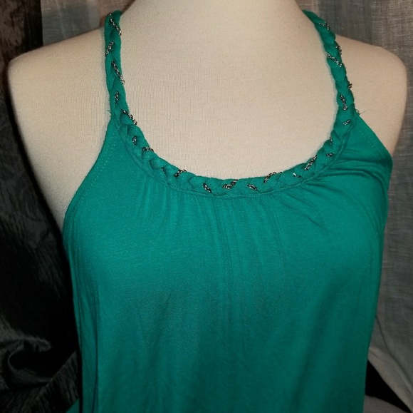 NEW Candie's Green Razor Back Top - Picture 7 of 7