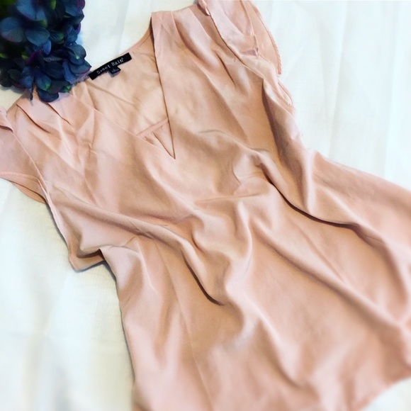 Sweet Rain Tops - Sweet Rain | Blush V-Neck Blouse