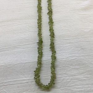 Peridot Chip Necklace 36 inches August Birthstone