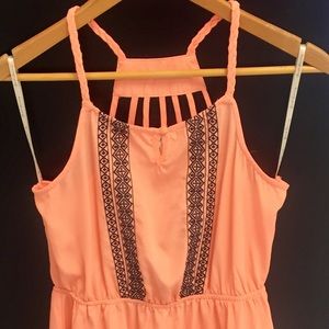 Girls Medium Sweet Journey Peach/Navy Dress.