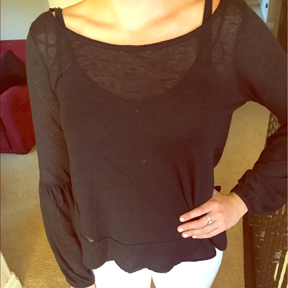 Free people black long sleeve