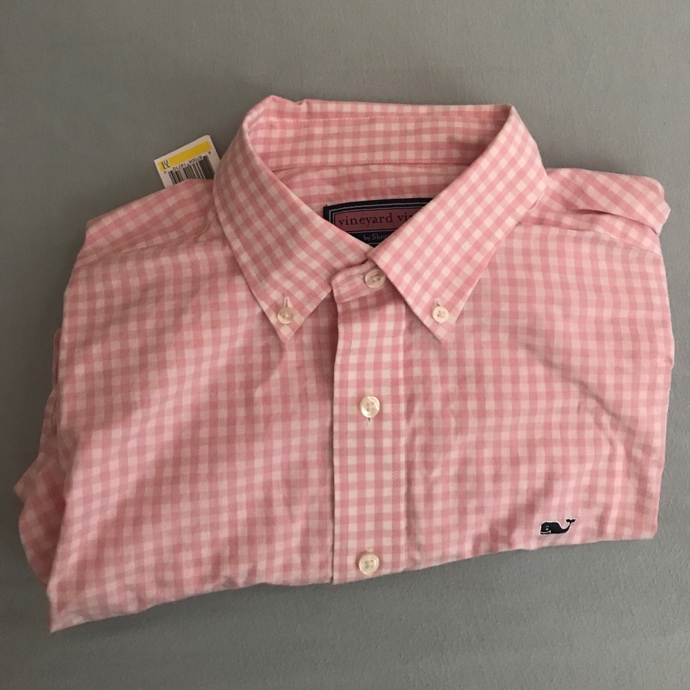 Vineyard Vines Whale Shirt Button Down Pink M