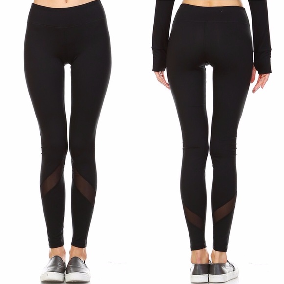 54 off Pants Black Mesh YOGA PANTS NOT SEE THRU Butt Lift Slim from