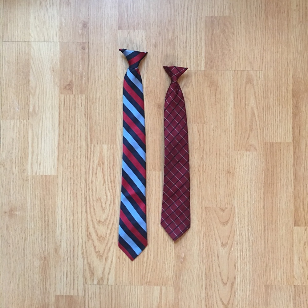 (Set of 2) Clip-on Kids Ties