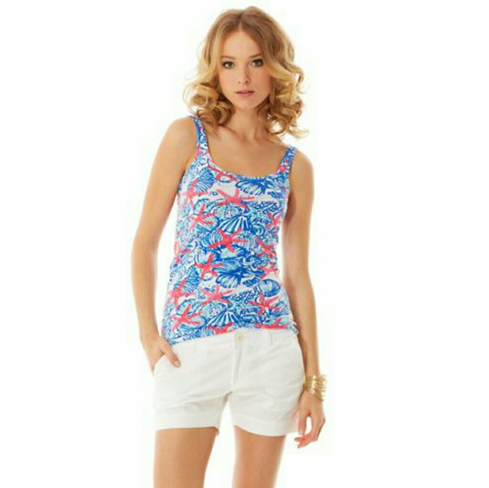 ~HTF LILLY PULITZER SHE SHE SHELLS TABBIE TANK TOP