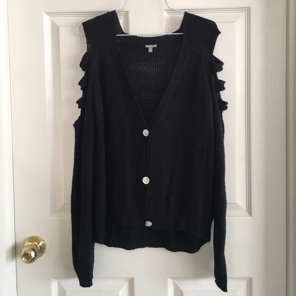 Black Cut-Out Cardigan 100% Acrylic