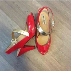 Steve Madden red patent heels