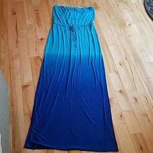 Blue ombre maxi dress