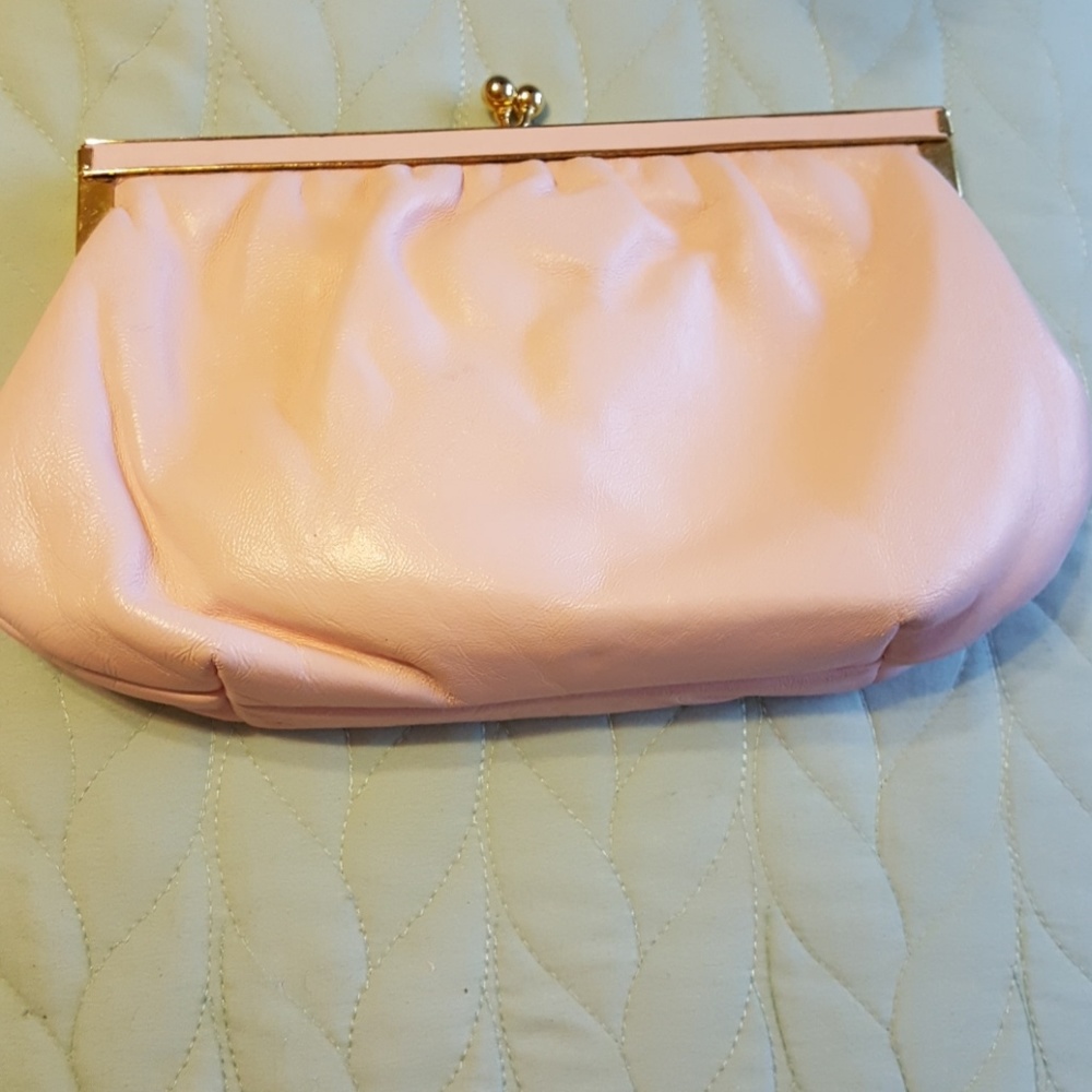 EMPIRE- ORR INC Pink leather Clutch with Strap