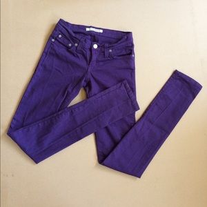 Forever 21 eggplant Stretchy Low Rise Skinny Jeans