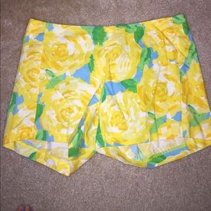 Lilly Pulitzer Yellow First Impression Zip Shorts