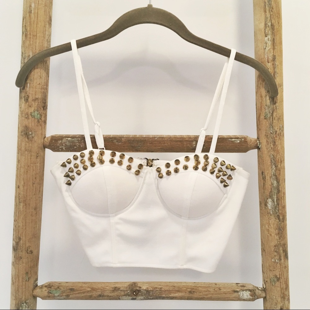 Gold spiked bralette/crop top
