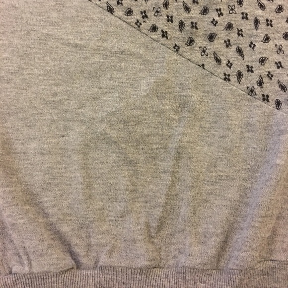 Gray | sweatshirt | floral print accent - Picture 7 of 8