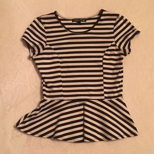 Striped peplum top