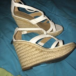 White wedge sandals