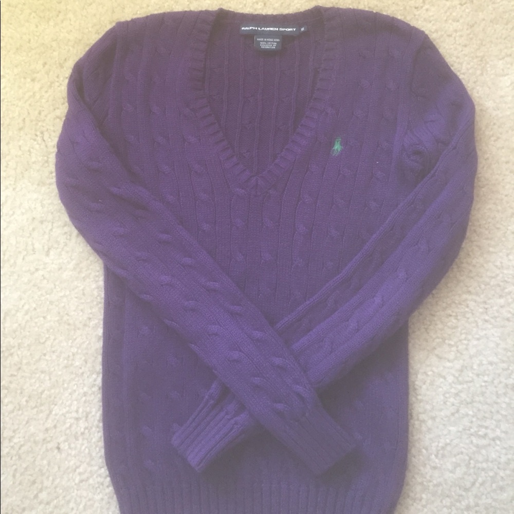 SOLD Ralph Lauren purple vneck sweater