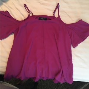 Fuchsia off the shoulder top from target.