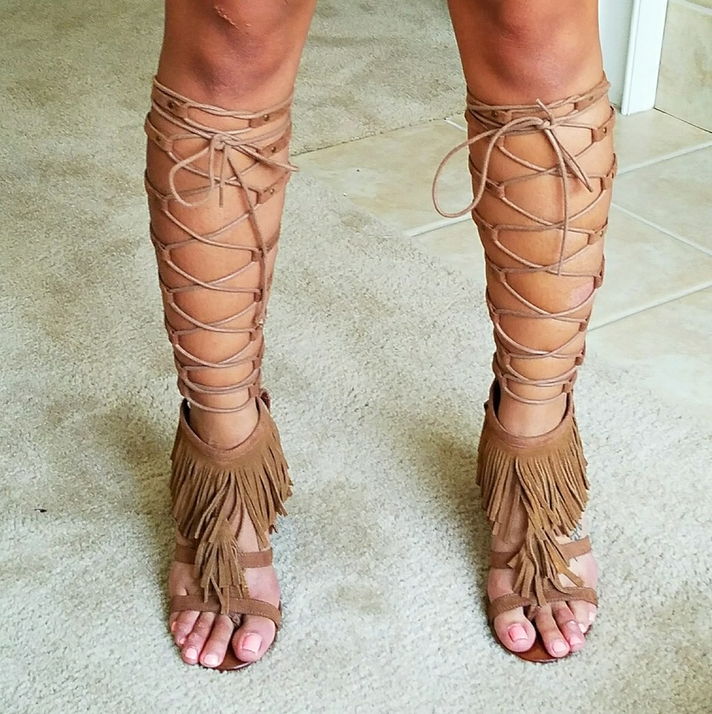 MIA Ricarda Tan High Knee High Gladiator Sandals