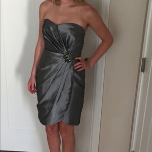 Silver Strapless Dress