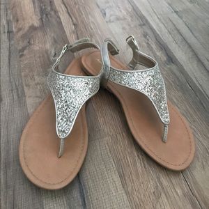 AE light gold sandals