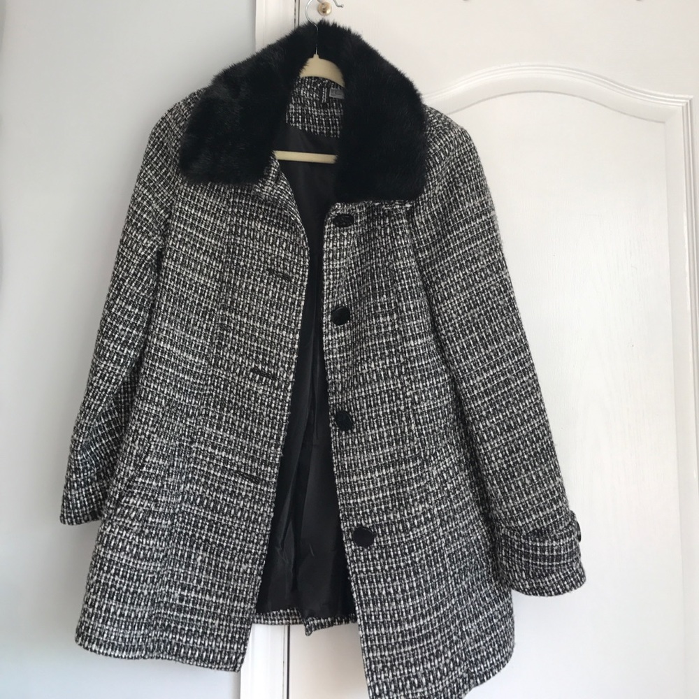 ‼️TWEED FAUX FUR PEACOAT‼️
