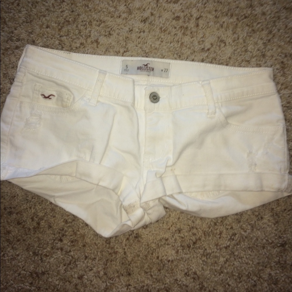 White jean shorts