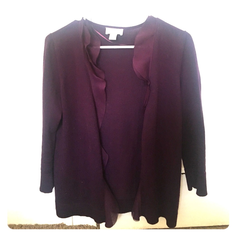 Purple cardigan from LOFT.
