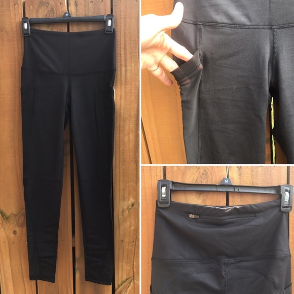 MONO B Black High Waist Yoga Pants with Pockets - Picture 4 of 8