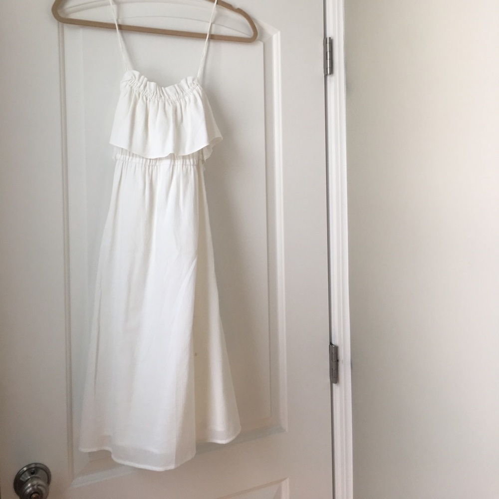 Classic white dress with criss cross back straps