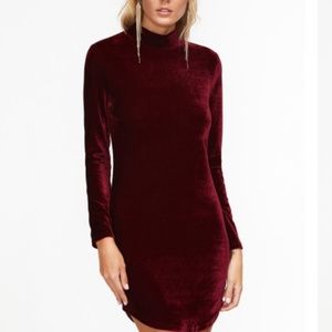 Velvet turtleneck dress