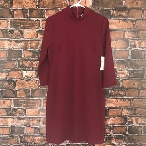 Boston proper travel turtleneck dress Burgundy