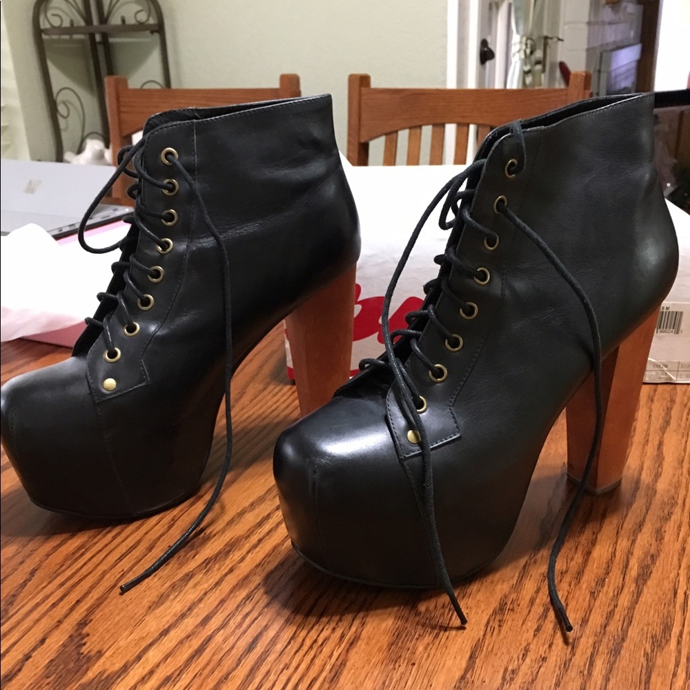 Jeffrey Campbell Black Distressed Lita Shoes