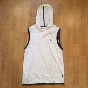 UNIQUE White Tank with Hoodie Attached