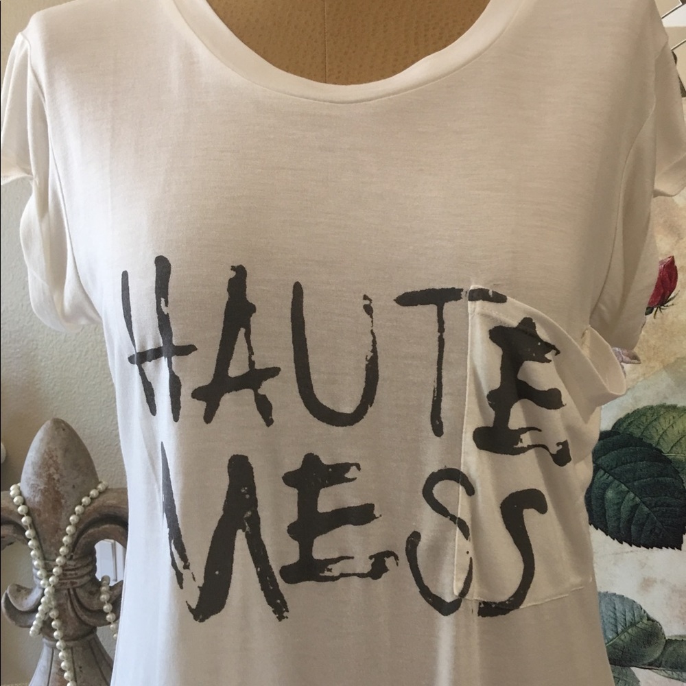 Haute Hippie Haute Mess Tshirt Top M NWT SO CUTE - Picture 3 of 8