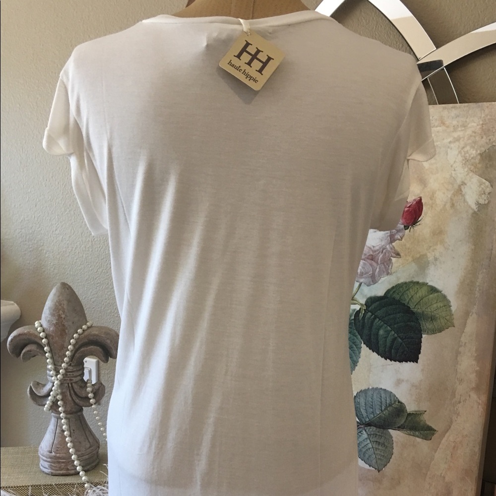 Haute Hippie Haute Mess Tshirt Top M NWT SO CUTE - Picture 7 of 8