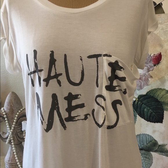 Haute Hippie Haute Mess Tshirt Top M NWT SO CUTE - Picture 5 of 8