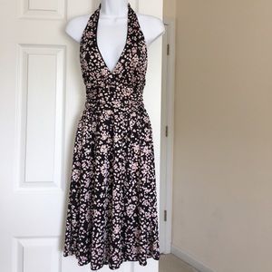Cute dotted black halter dress!
