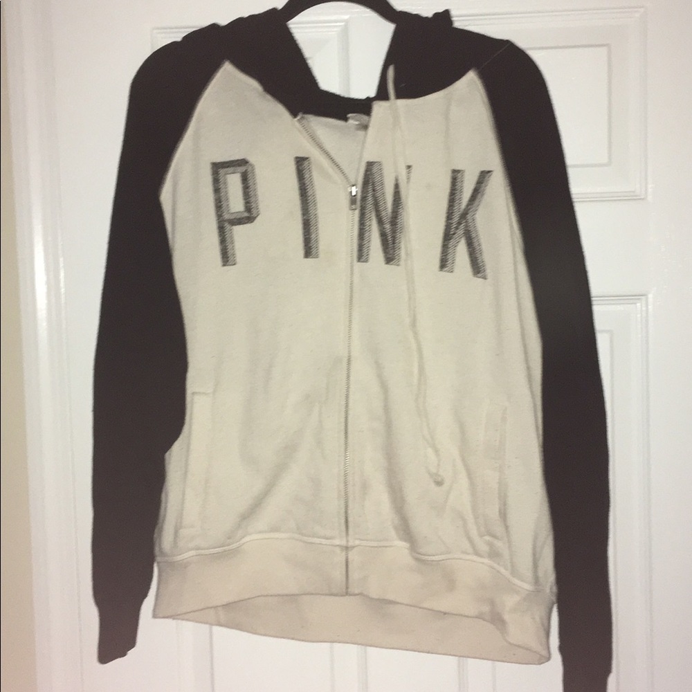 Victoria's Secret PINK Black-Sleeve Hoodie
