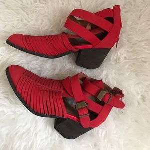 Red Jeffery Campbell Bootie