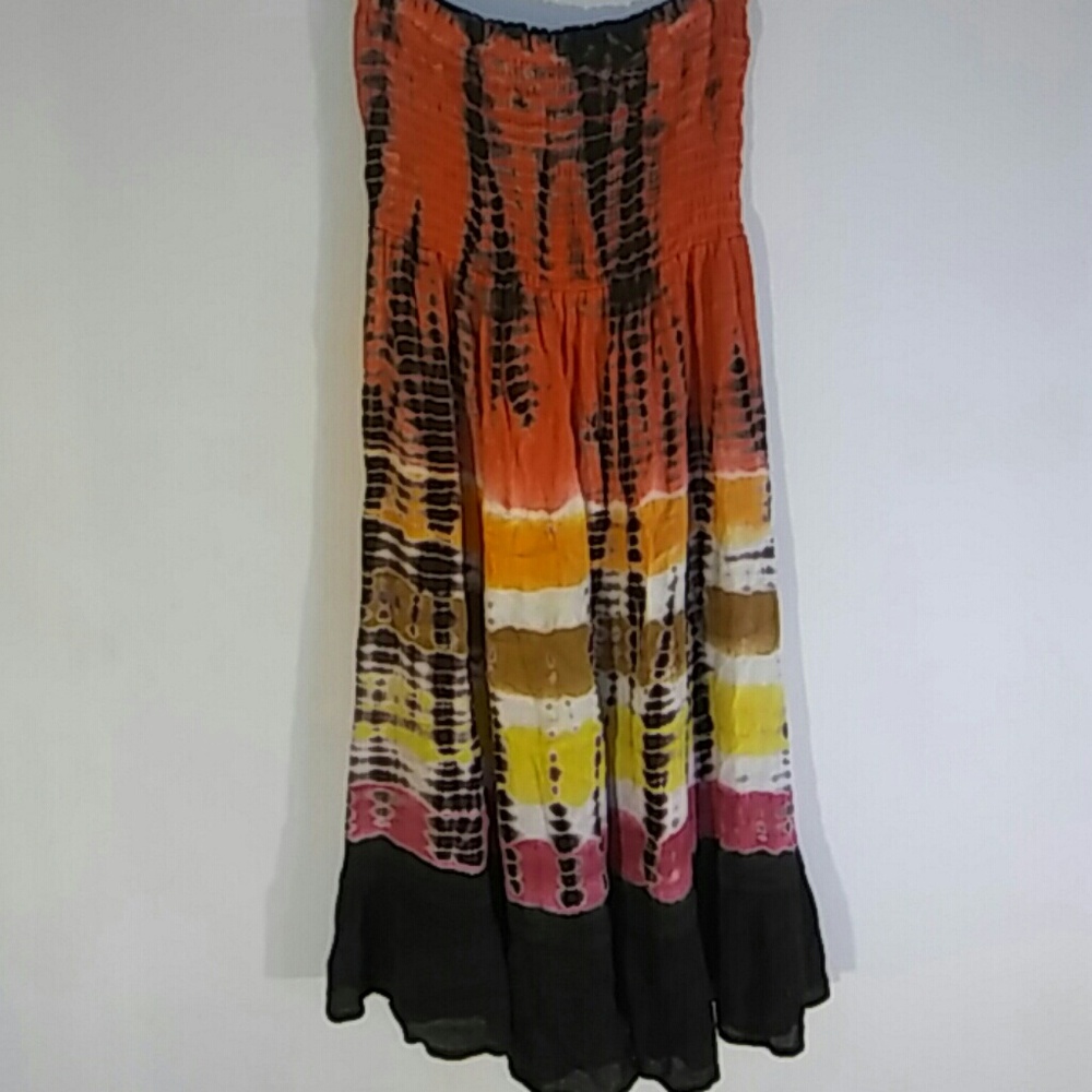 CLUBZ COLLECTION Tie Dye Rayon Tube Top Dress