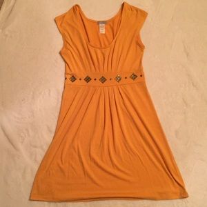Mustard yellow delias dress.