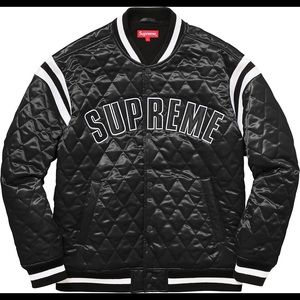 SUPREME Quilted Satin Varsity jacket. BRAND NEW.