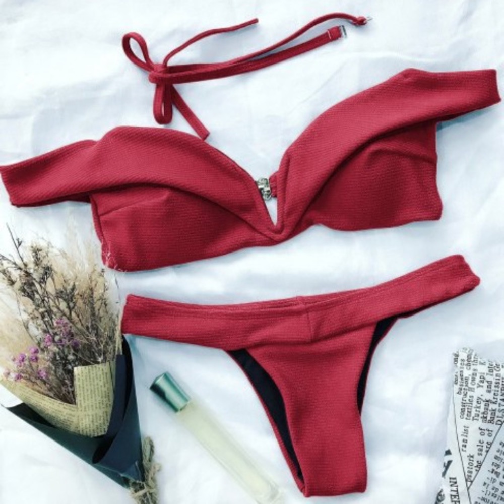 ❌❌SOLD❌❌ V Plunge Off The Shoulder Bikini